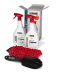 IPONE Cleaning Kit with 1L Moto Wash, 1L Wheel Cleaner, Microfiber Wash Mitt and Wheel Rim Brush