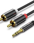 VENTION 2X RCA MALE TO 3.5MM TRS CABLE 3M FOR SKAA AKIKO/RUSH