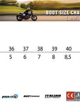 Falco Misty Motorcycle Boots - size chart