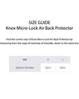 KNOX Size Chart - Micro-Lock Air MK2 Back Protectors
