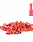RED FEMALE BULLET TERMINALS 4MM - PACK OF 100