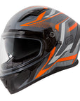 RJAYS APEX III Helmet - IGNITE Gry/Org | Internal Sun-Shield