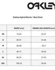 Oakley Hybrid Shorts Size Chart