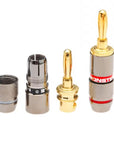 GOLD PLATED BANANA PLUG CONNECTORS 4MM PAIR