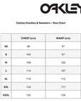 Oakley Hoodies Sweaters Size Chart