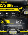 NITECORE 3000 LUMEN USB RECHARGEABLE LED HEADLAMP TORCH