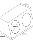SUBWOOFER BOX FOR 2 x 12" SUB DOUBLE BLACK
