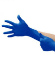 AMADEX LATEX HIGH RISK DISPOSABLE GLOVES BLUE SIZE XL 300MM JAEGER 50 PACK