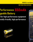 NITECORE LI-ION RECHARGEBALE BATTERY RCR123A (3.7V, 650mAh)