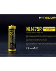 NITECORE LI-ION RECHARGEABLE 14500 BATTERY 3.7V 750MAH