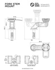 QLM-FSM-2 Quad Lock Fork Stem Mount dimensions