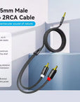 VENTION 2X RCA MALE TO 3.5MM TRS CABLE 3M FOR SKAA AKIKO/RUSH