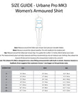 KNOX Size Chart - Urbane Pro MK3 Women's Shirt