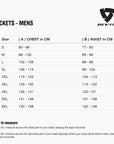 Size chart for REVIT Jackets - Mens