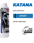 IPONE Katana - 100% Synthetic 4T Oil - Blue Belt in Sport Oil