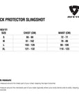 Size chart for REVIT Back Protector Slingshot