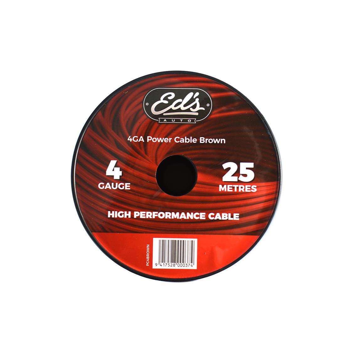EDS 4 GAUGE 21.2MM2 CCA POWER CABLE MATT FLEXIBLE FROSTED BROWN 25 METRES