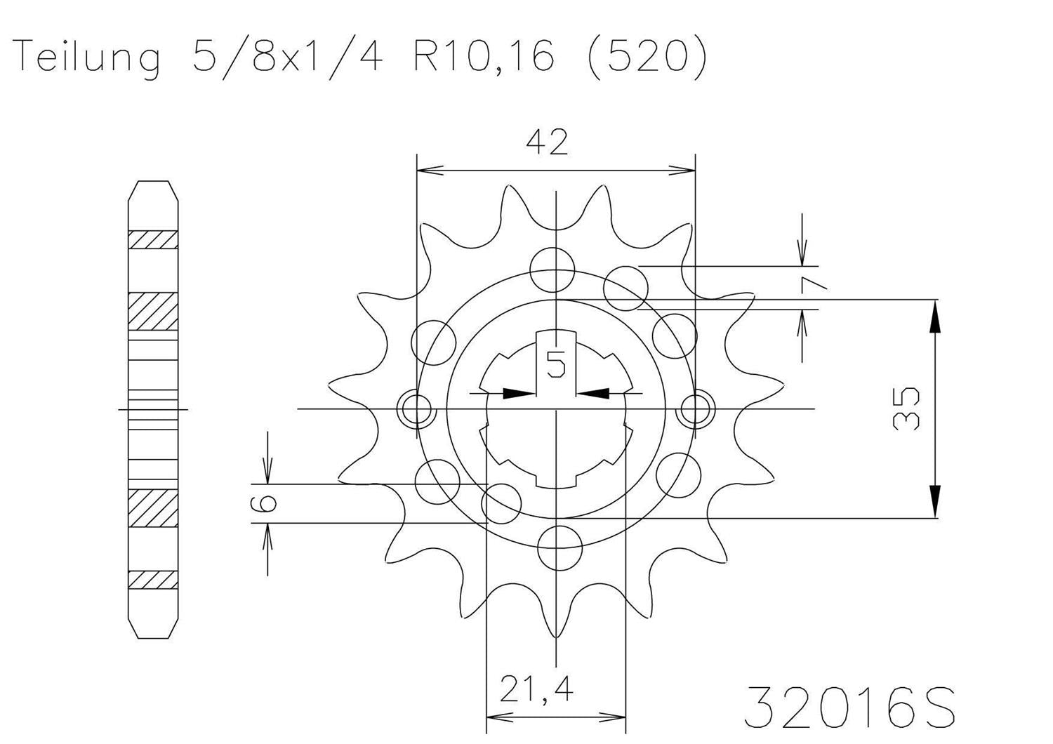 SPROCKET FRONT MOTO MASTER STEEL 13T KAWASAKI YAMAHA