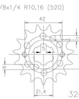 SPROCKET FRONT MOTO MASTER STEEL 13T KAWASAKI YAMAHA