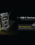 NITECORE 600 LUMEN USB-C RECHARGEABLE KEYCHAIN FLASHLIGHT GREY