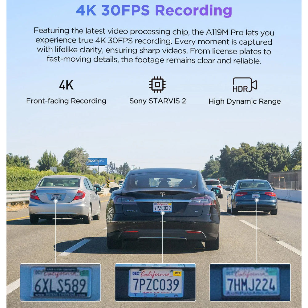 VIOFO DASHCAM 4K A119M PRO FRONT DVR WITH GPS &amp; WIFI6