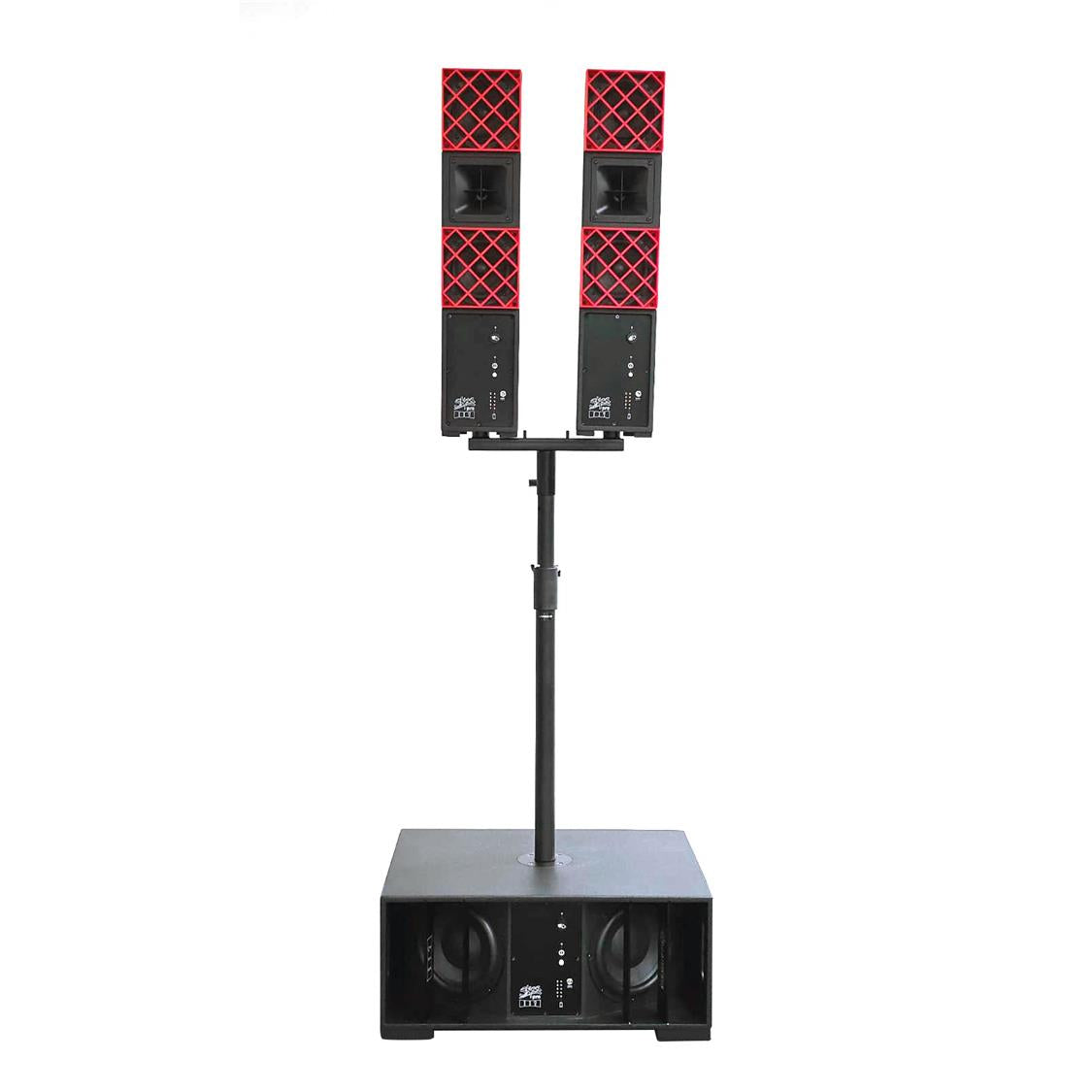 DILLINGER LABS DFA + DFB SPEAKER PAIR &amp; SINGLE SUBWOOFER BATTERY POWERED WIRELESS PRO AUDIO KIT