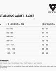 Size chart for REVIT Voltiac 3 H2O Jacket - Ladies