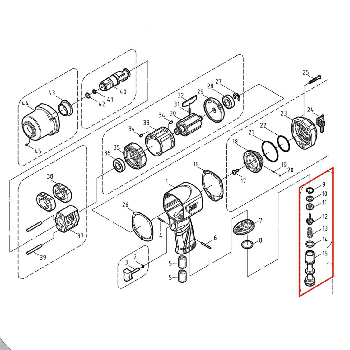 M7 AIR IMPACT WRENCH THROTTLE VALVE ASSEMBLY 