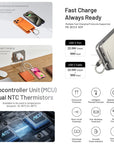 NITECORE 5,000MAH MAGNETIC ULTRA THIN POWER ALLOY BANK BUILT-IN USB C ORANGE