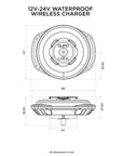 Quad Lock - Waterproof Wireless Charging Head 12V-24V (V2) - Dimensions