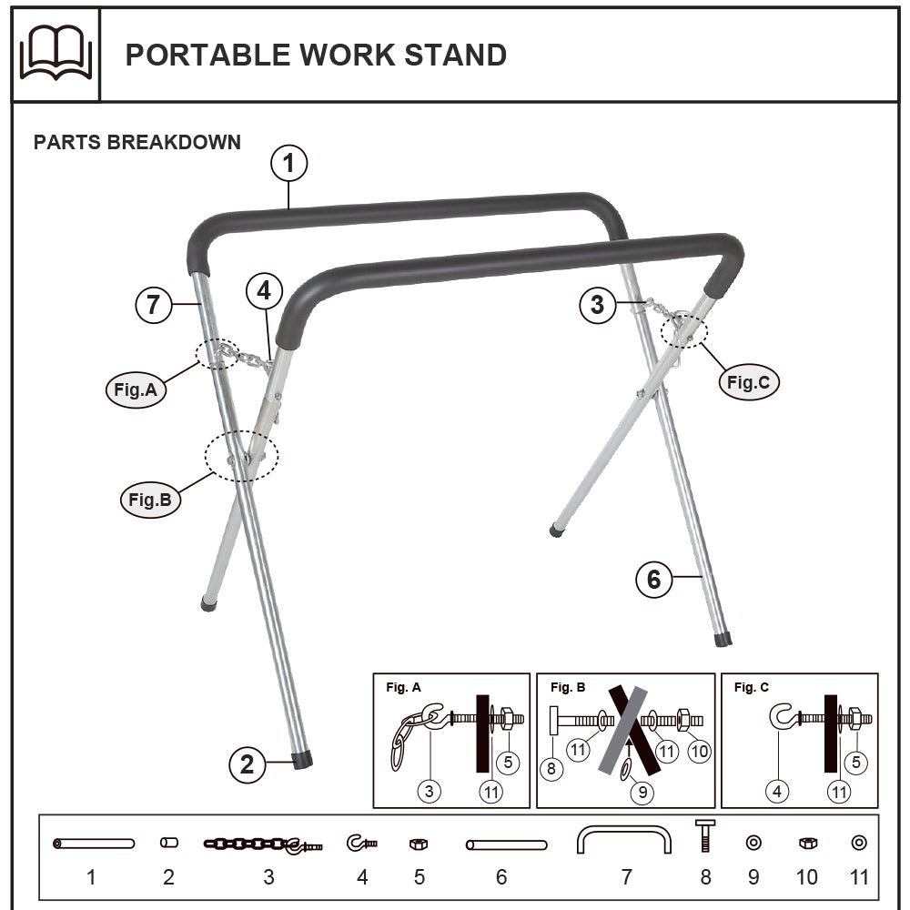 EDS AUTO PORTABLE WORK STAND SPARE EYE HOOK