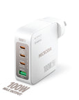 MICRODIA SMARTCUBE NANO 100W 4 PORT GAN WALL CHARGER - WHITE