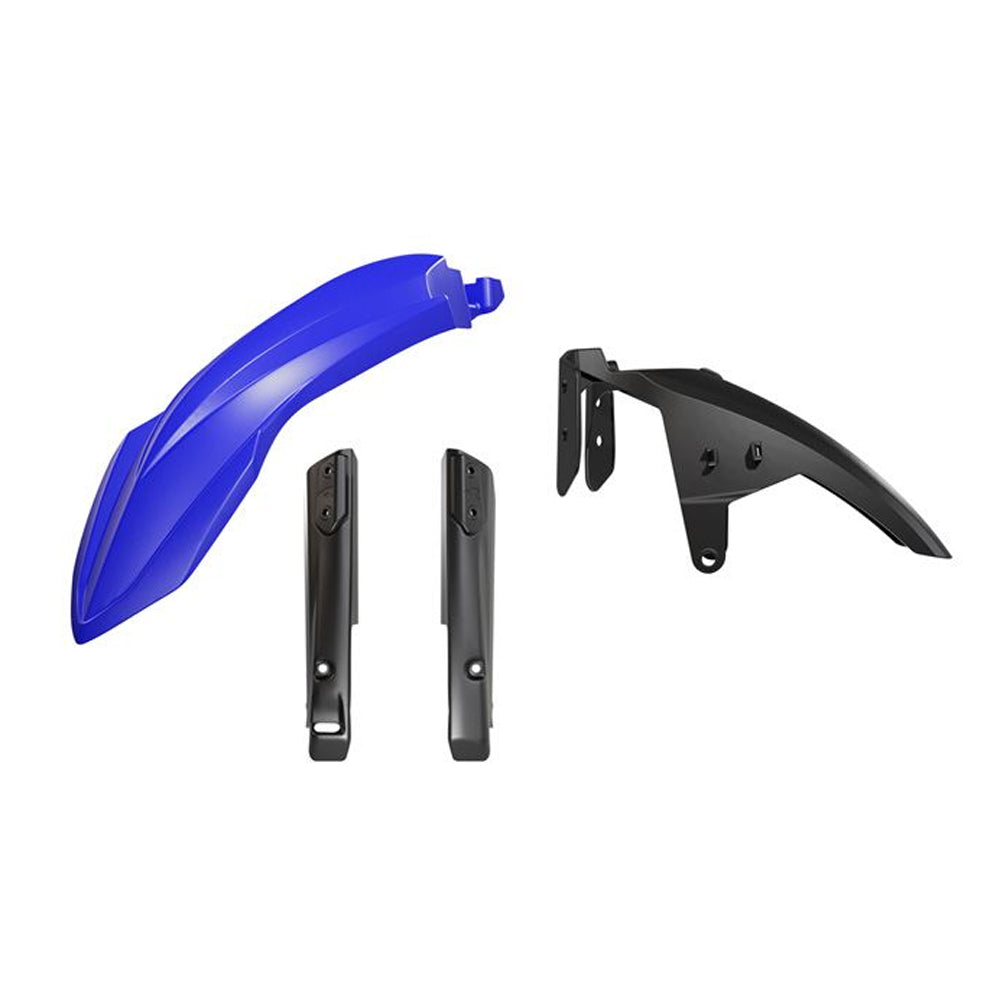 PLASTICS RTECH 3 PIECE FRONT FENDER &amp; FORK BLUE BLACK YAMAHA XT700Z TENERE 19-24