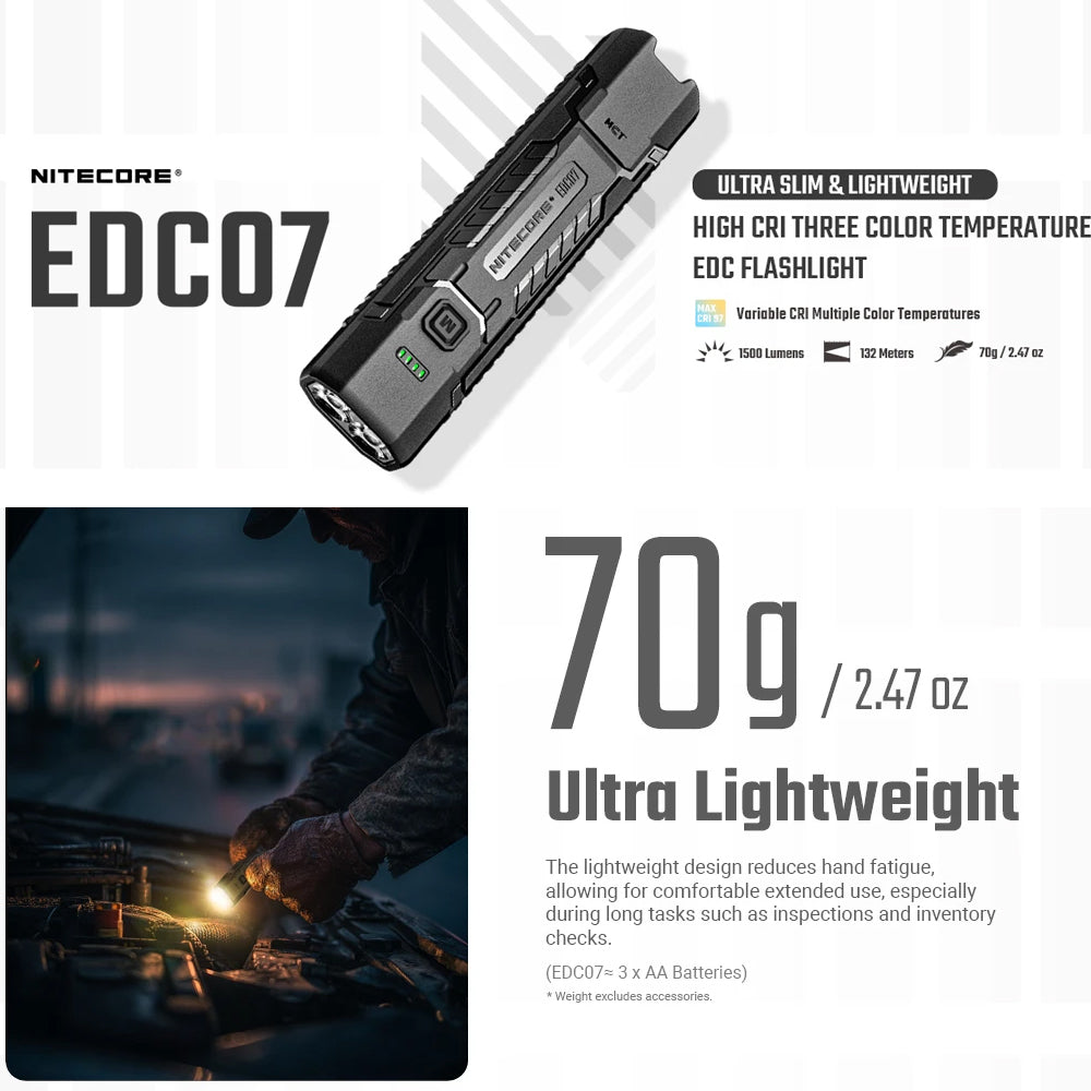 NITECORE EDC07 1500 LUMEN EDC TORCH DESERT TAN