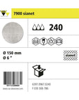 SIA NET 7900 SANDING DISC 150MM P240 50 PACK