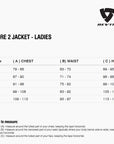 Size chart for REVIT Core 2 - Ladies