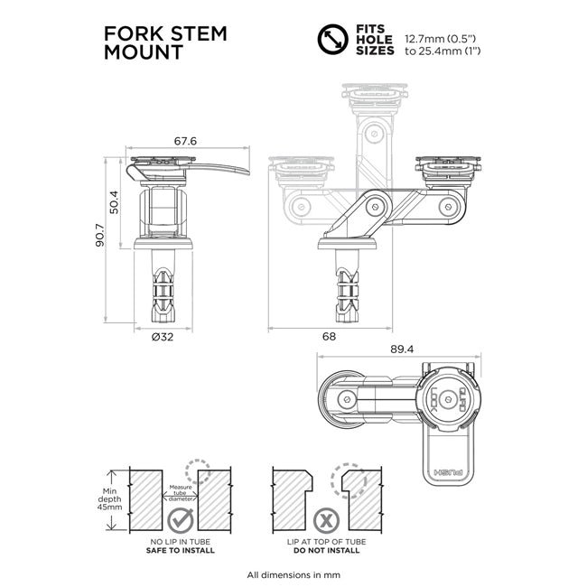 Quad Lock Motorcycle - Fork Stem Mount – CMG Motorcycles