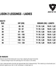Size chart REVIT Ellison 2 Ladies Leggings