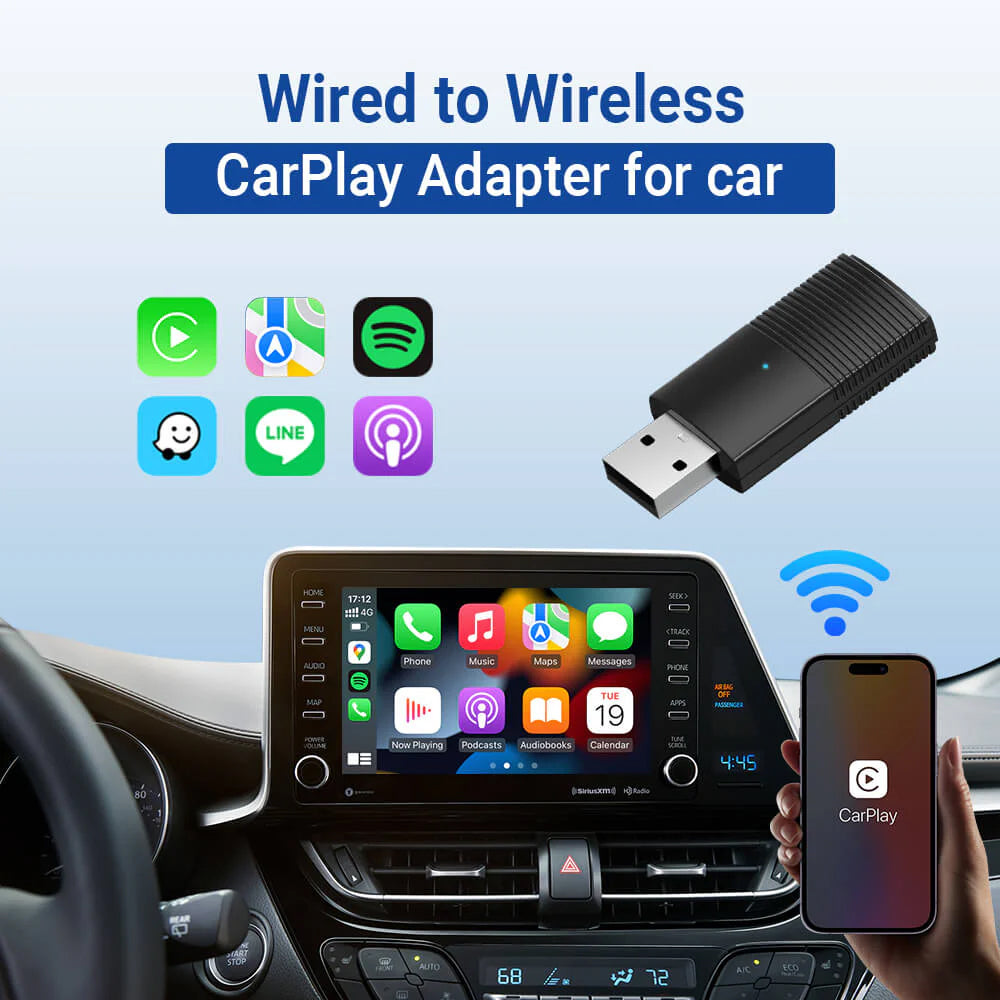 OTTOCAST CARPLAY &amp; ANDROID AUTO TO WIRELESS USB ADAPTER MINI 2-IN-1