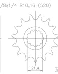 SPROCKET FRONT MOTO MASTER STEEL 13T HUSQVARNA CR SM SMR SMS TC TE TXC WR