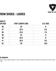 Size chart for REVIT Arrow Ladies Shoes