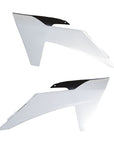 RADIATOR SHROUDS RTECH WHITE BLACK KTM EXC SX EXCF SXF XC XCF XCW XCFW