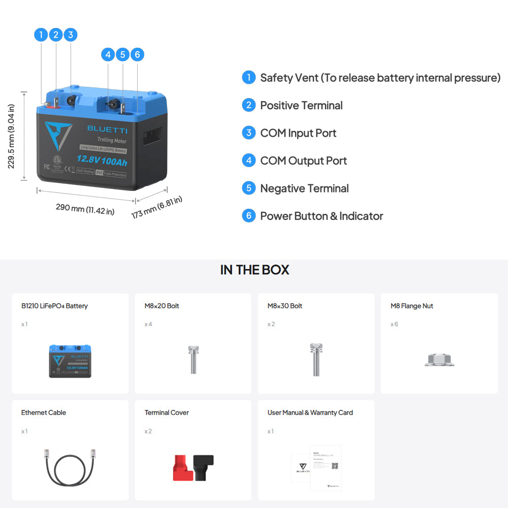 BLUETTI 12V 100A LITHIUM BATTERY