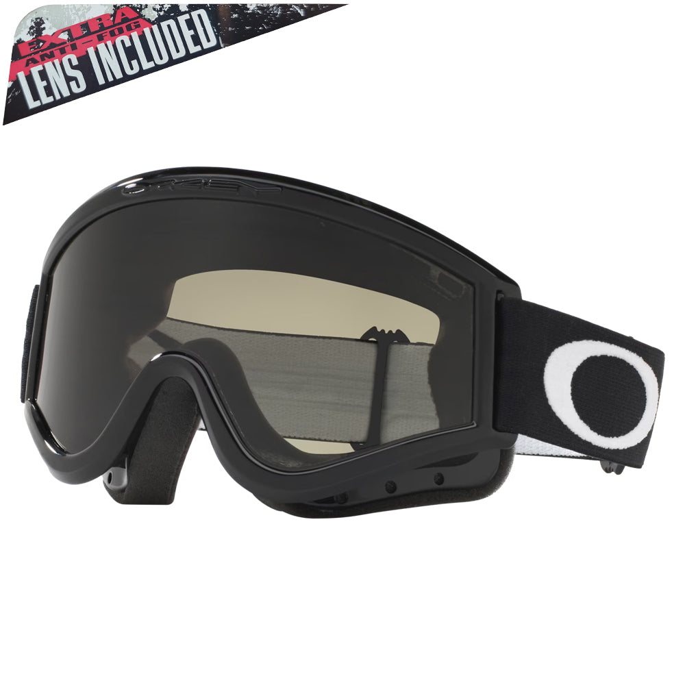 Oakley L-Frame MX OTG Goggles Black with Dark Grey Lens &amp; Clear Lens