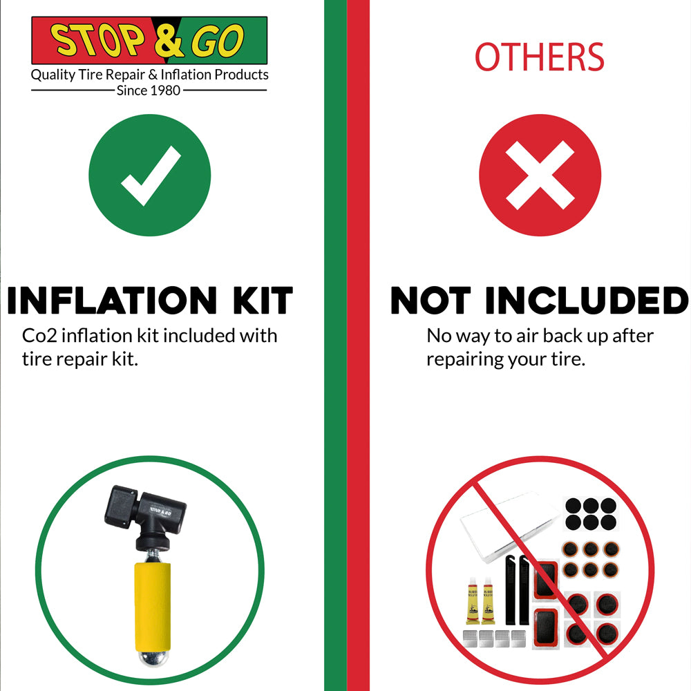 STOP &amp; GO TYRE PLUGGER MOTORCYCLE ATV REPAIR KIT TUBE &amp; TUBELESS