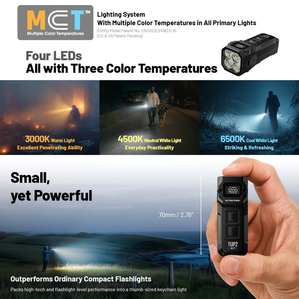 NITECORE TUP 1200 LUMEN RECHARGEABLE EDC TORCH BLACK