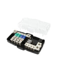 4-WAY MINI DISTRUBUTION BLOCK - 0/2/4 GAUGE INPUT TO 4/8 GAUGE OUTPUT
