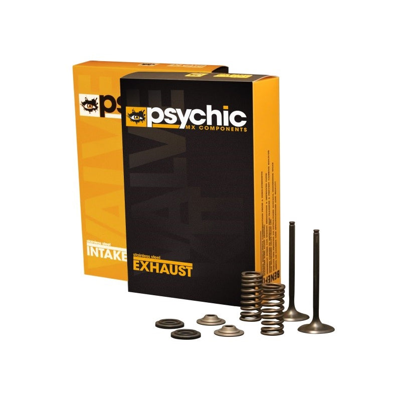 INLET VALVE KIT PSYCHIC MX INCLUDES 2 VALVES, 2 SPRINGS, RETAINERS &amp; SEATS HONDA CRF450R 02-08