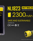 NITECORE LI-ION RECHARGEABLE BATTERY 18650 (3.7v / 2300mAh)