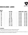 Size chart for REVIT Marzia SK Ladies Jeans